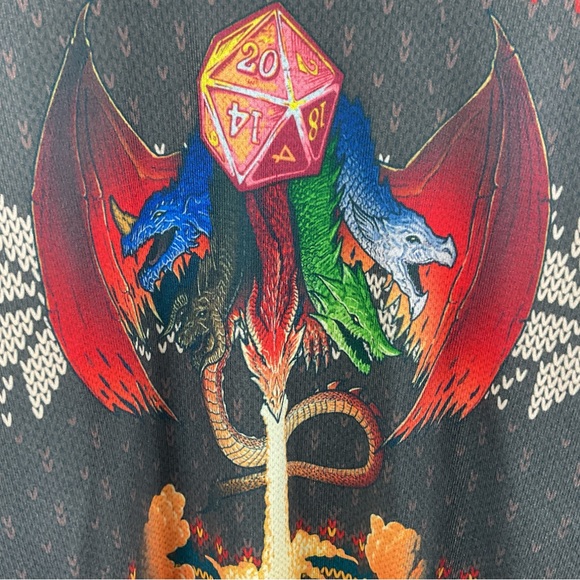 Pre-Owned GarmentOne Men’s Dungeons and Dragons Faux Ugly Sweater, Size M - Picture 2 of 4
